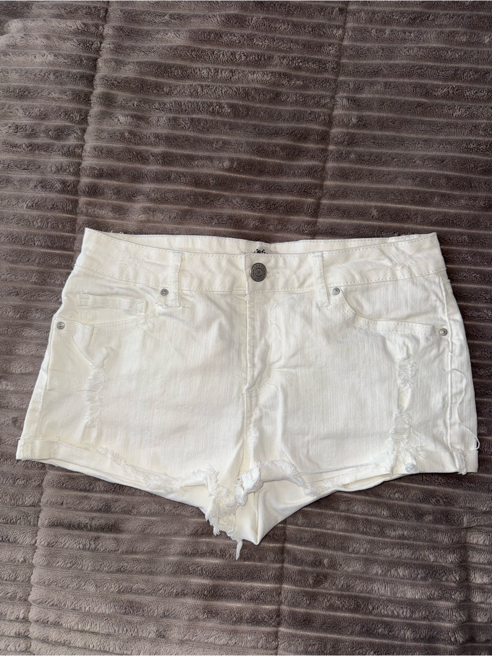 White Women's Distressed Denim Shorts